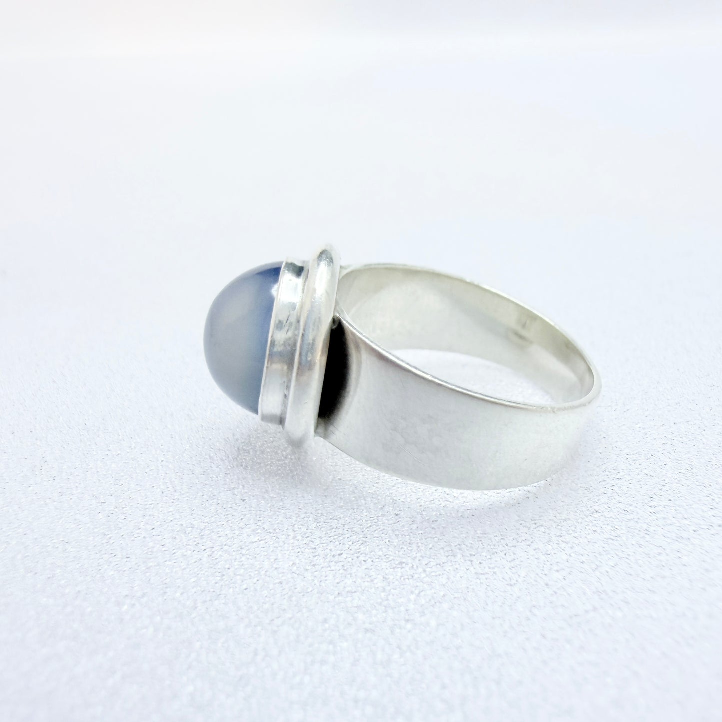 Bjørklund Brothers, Copenhagen, Denmark 1960s. Vintage Sterling Silver Chalcedony Ring.