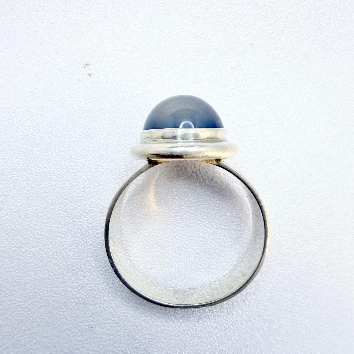 Bjørklund Brothers, Copenhagen, Denmark 1960s. Vintage Sterling Silver Chalcedony Ring.