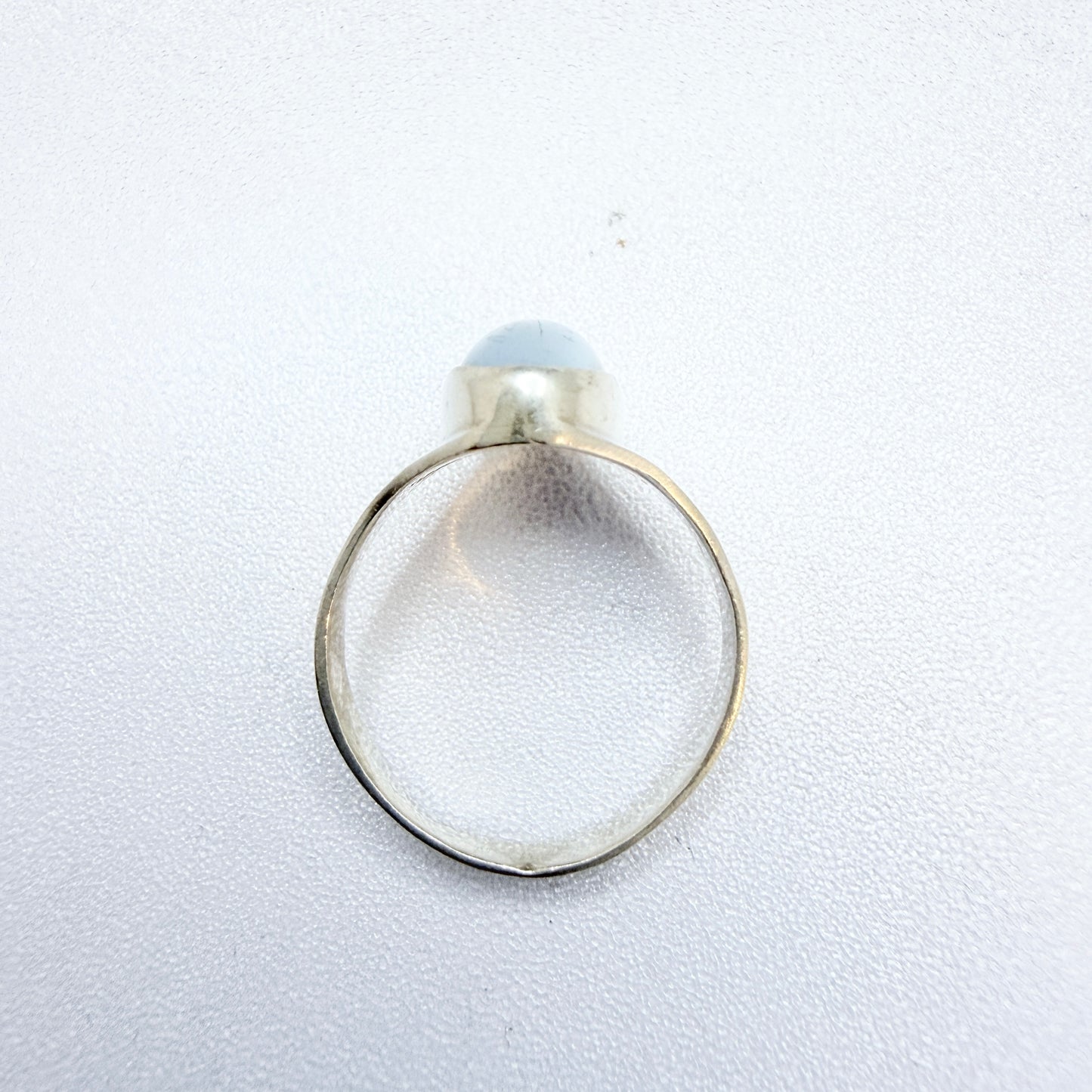 Ulrich, Denmark 1960-70s Vintage Sterling Silver Chatoyant Blue Glass Ring.