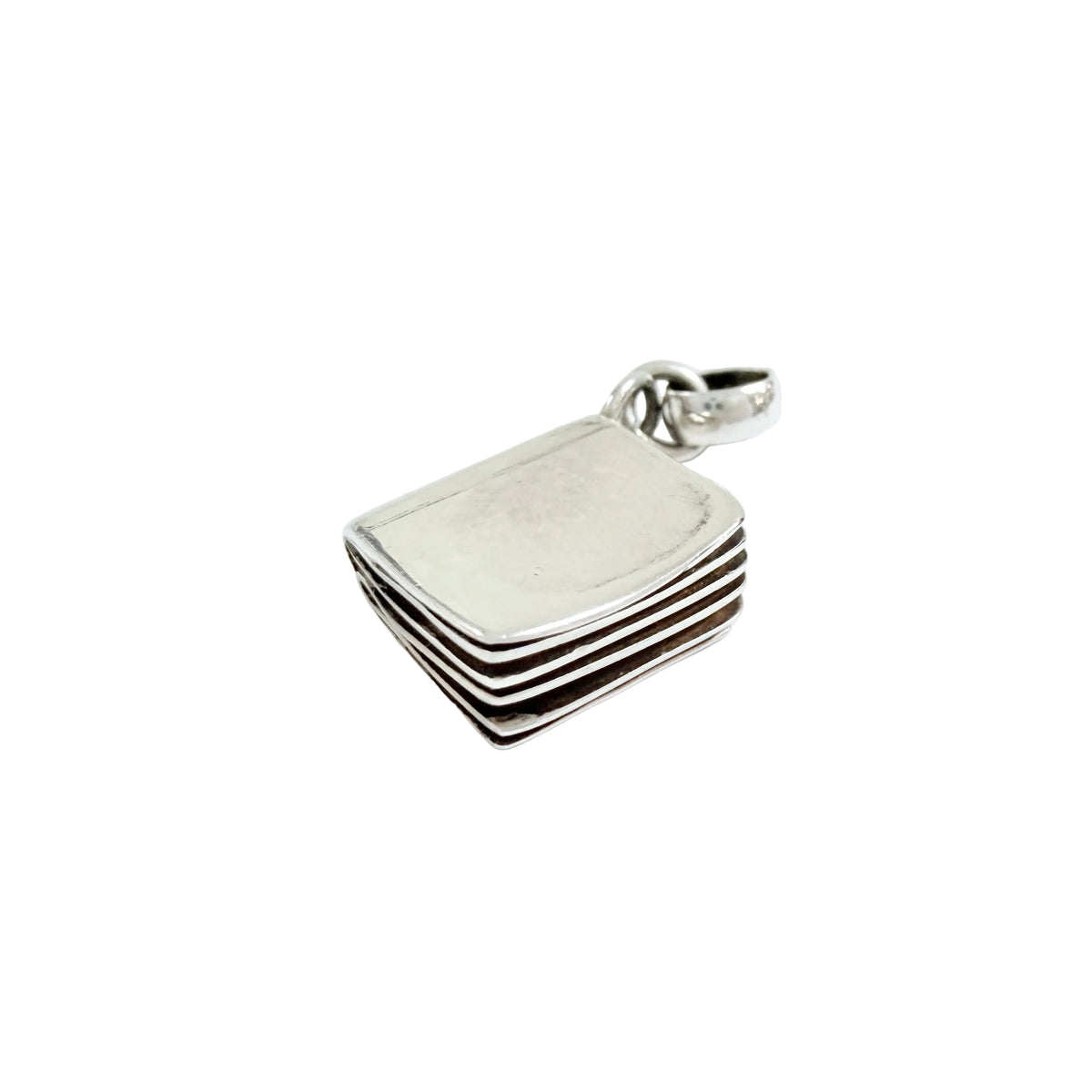 Karin Ferner, Sweden 1993. Vintage Sterling Silver Book Pendant. Signed.