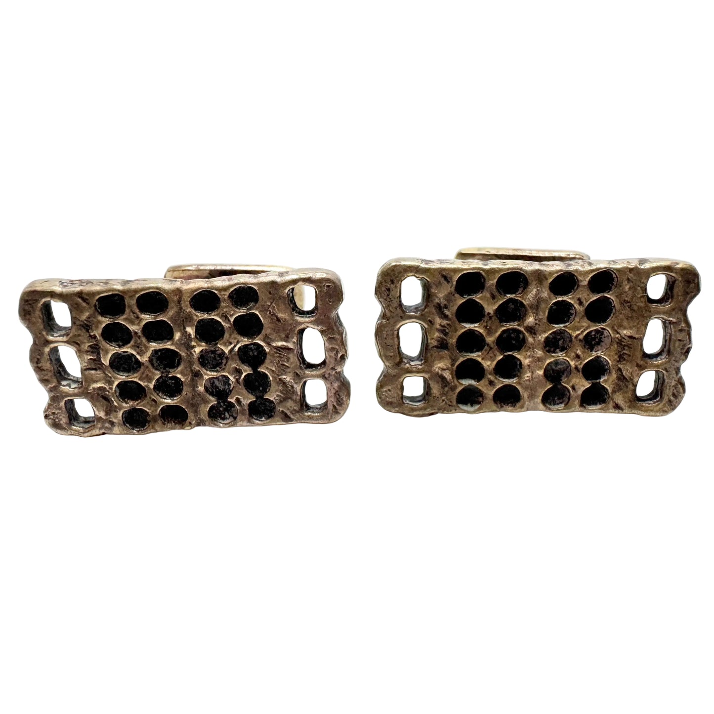 Pentti Sarpaneva, Finland 1970s. Large Vintage Bronze Cufflinks