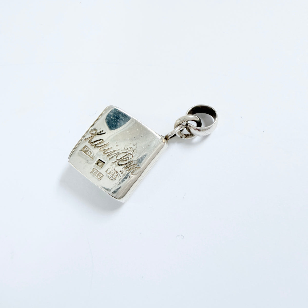 Karin Ferner, Sweden 1993. Vintage Sterling Silver Book Pendant. Signed.