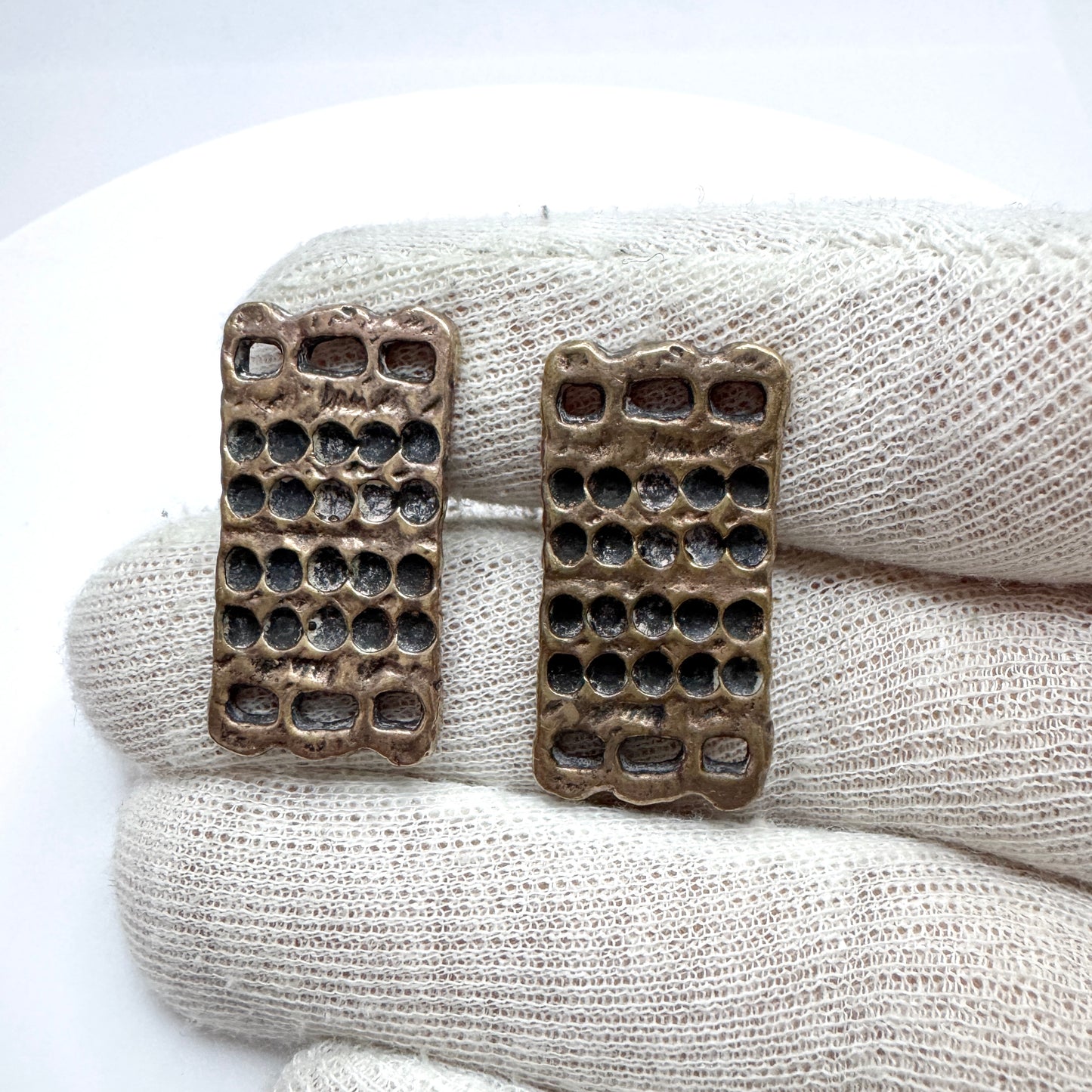Pentti Sarpaneva, Finland 1970s. Large Vintage Bronze Cufflinks
