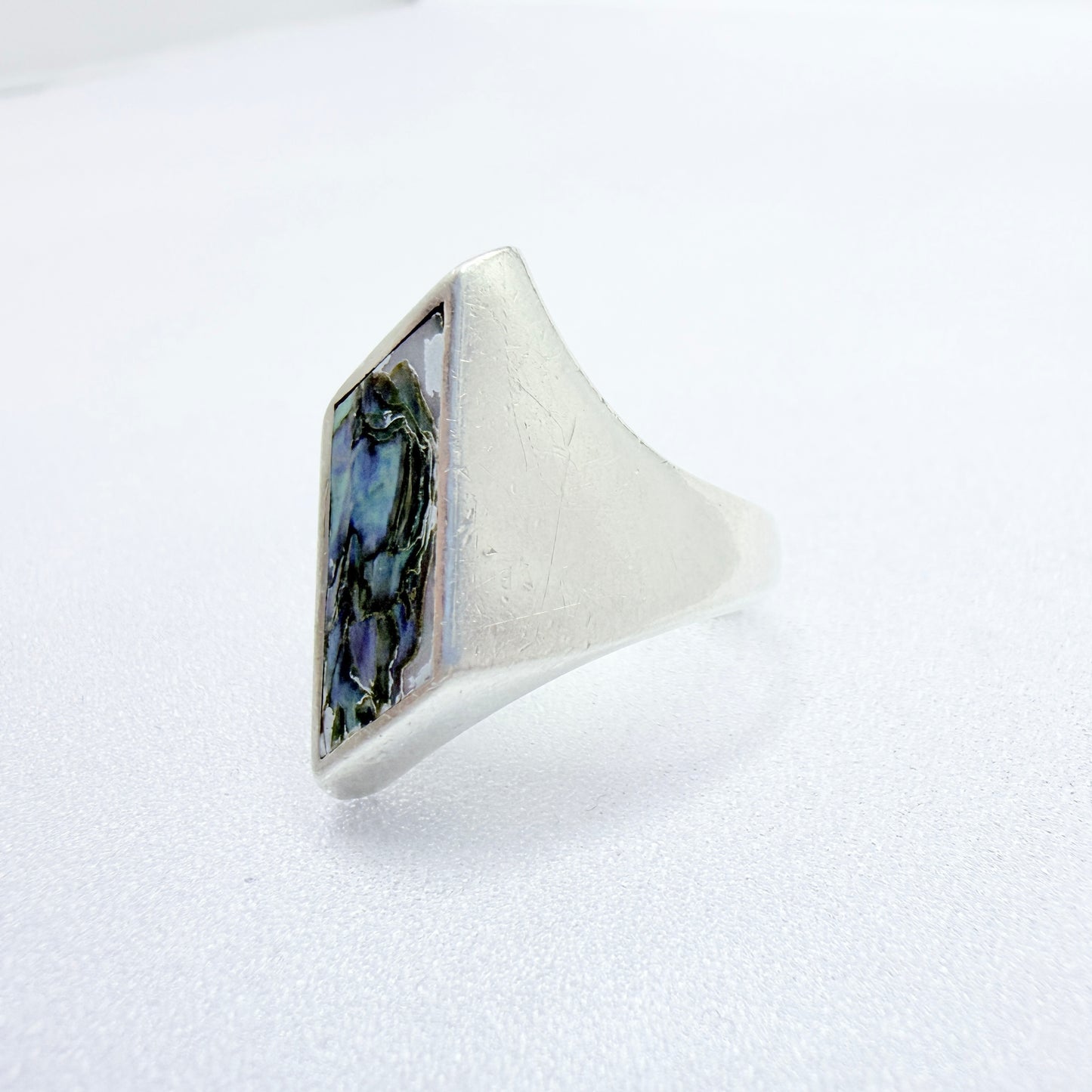 Arne Johansen Denmark Vintage 1960s Sterling Abalone Ring
