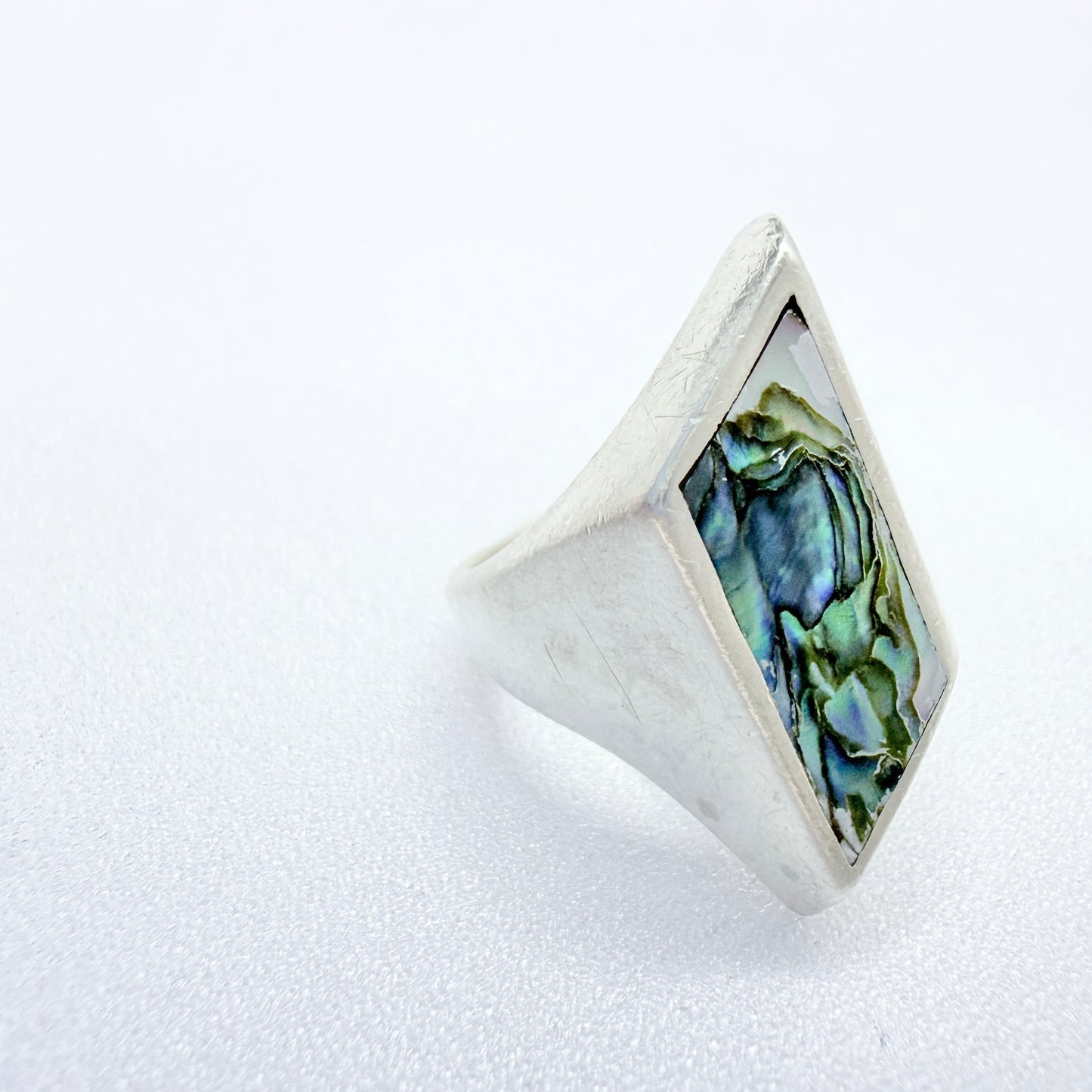 Arne Johansen Denmark Vintage 1960s Sterling Abalone Ring