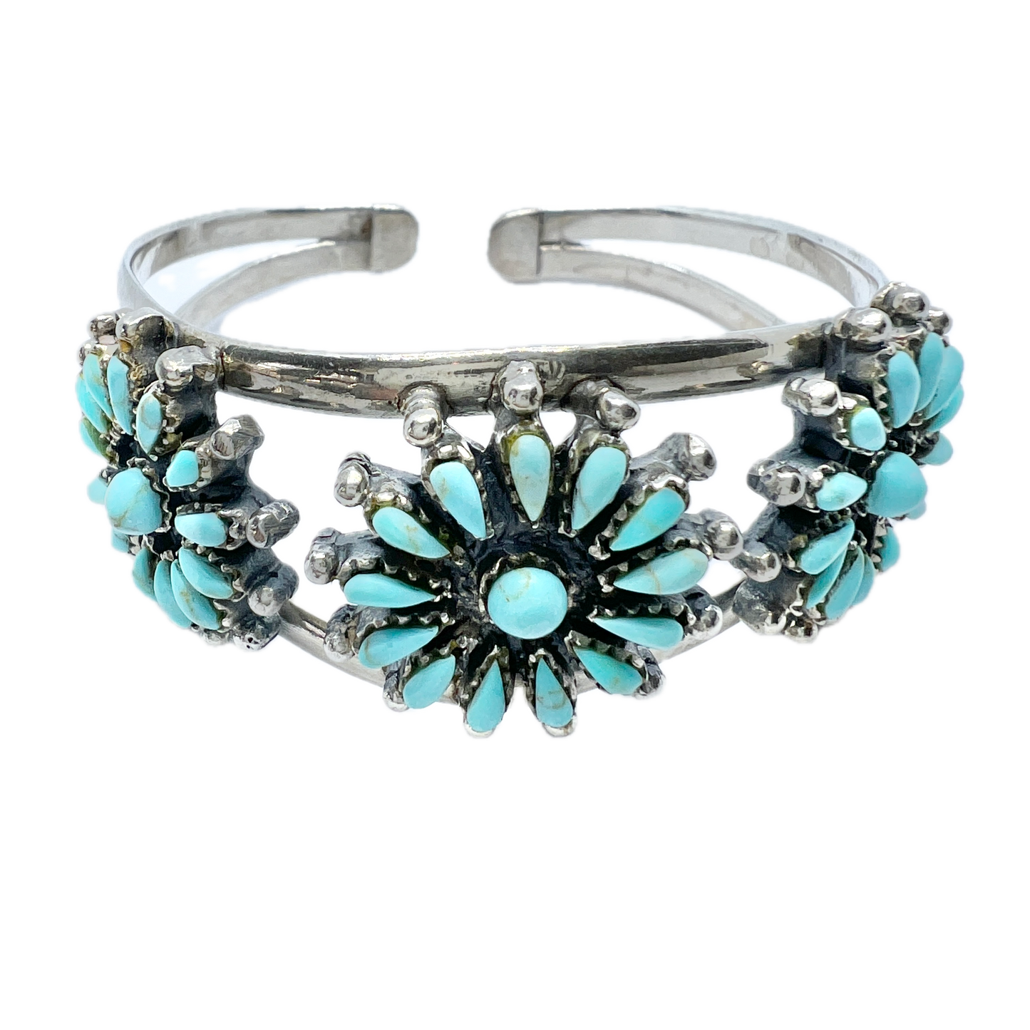 Vintage Sterling Silver Turquoise Cuff Bracelet.