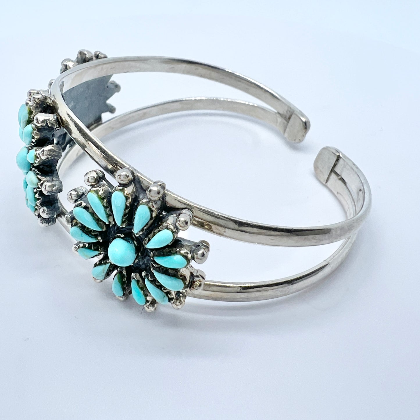 Vintage Sterling Silver Turquoise Cuff Bracelet.