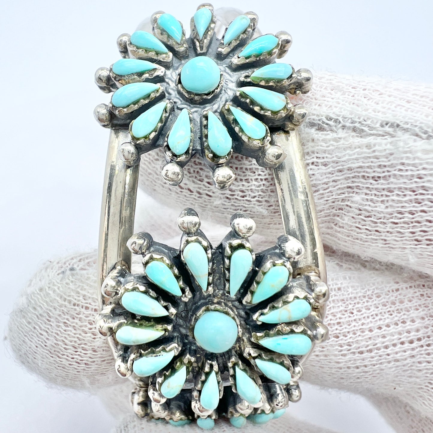 Vintage Sterling Silver Turquoise Cuff Bracelet.