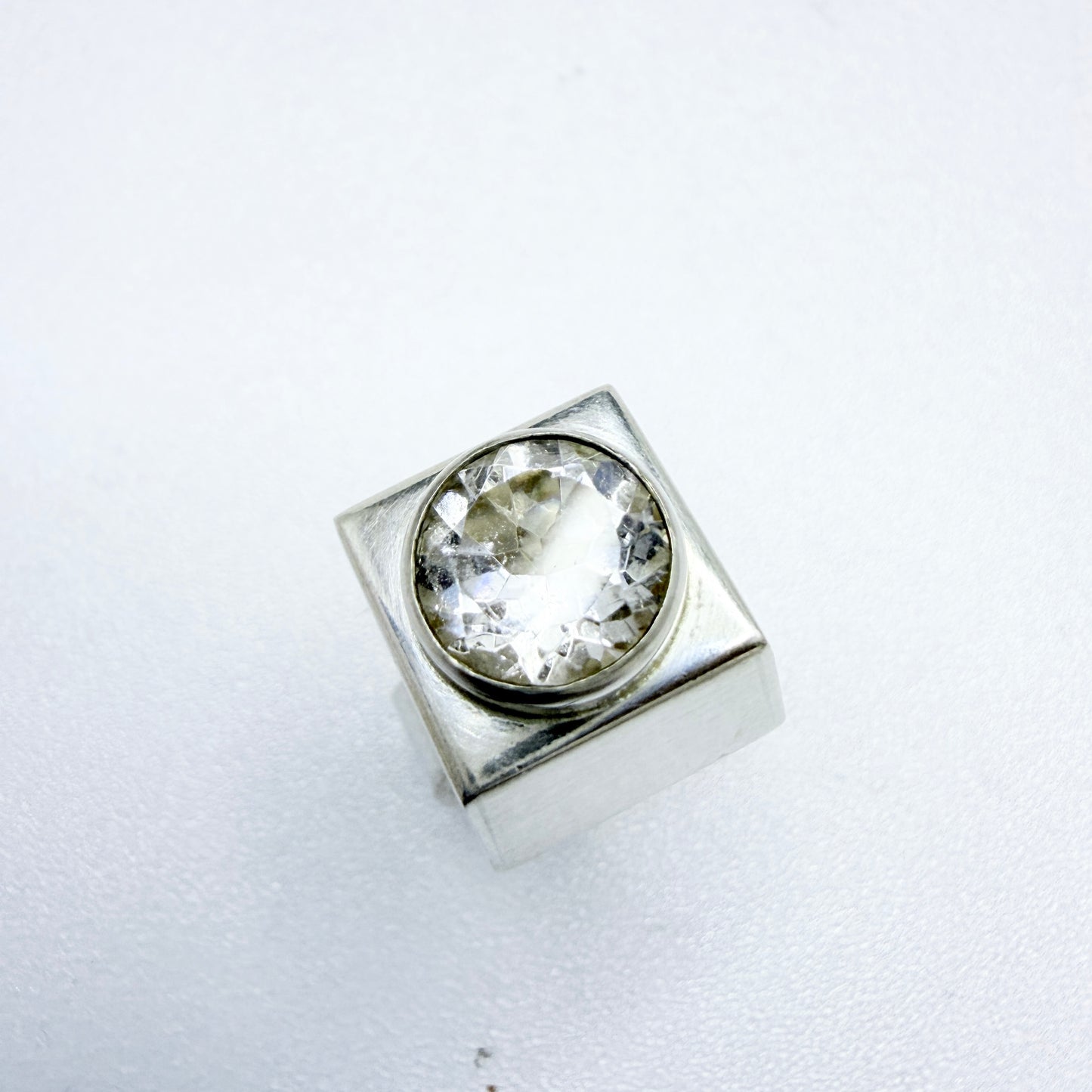Niels Erik From. Denmark ca 1960. Sterling Silver Rock Crystal Ring.