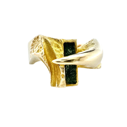 Bjorn Weckstrom, Lapponia Finland 1975. Vintage 14k Gold Zoiste Ring. Design: Corrida.