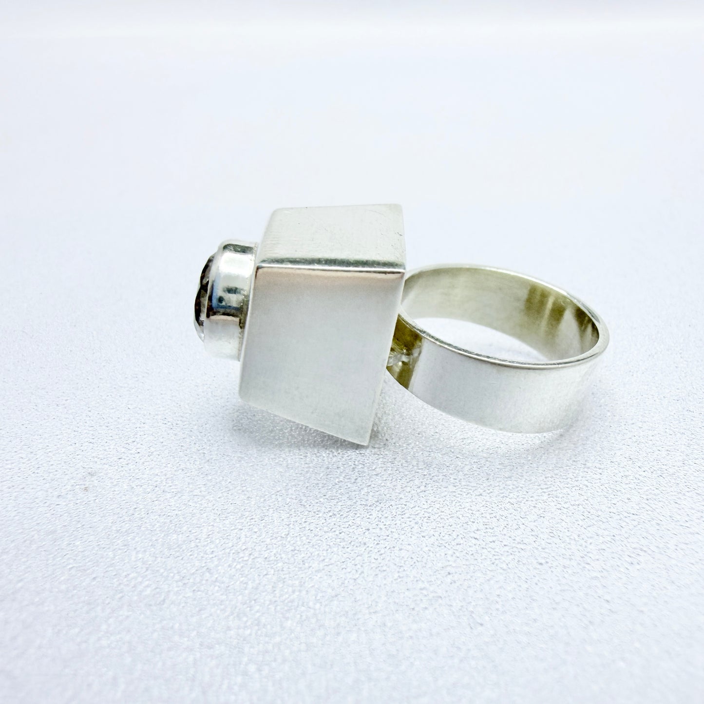 Niels Erik From. Denmark ca 1960. Sterling Silver Rock Crystal Ring.