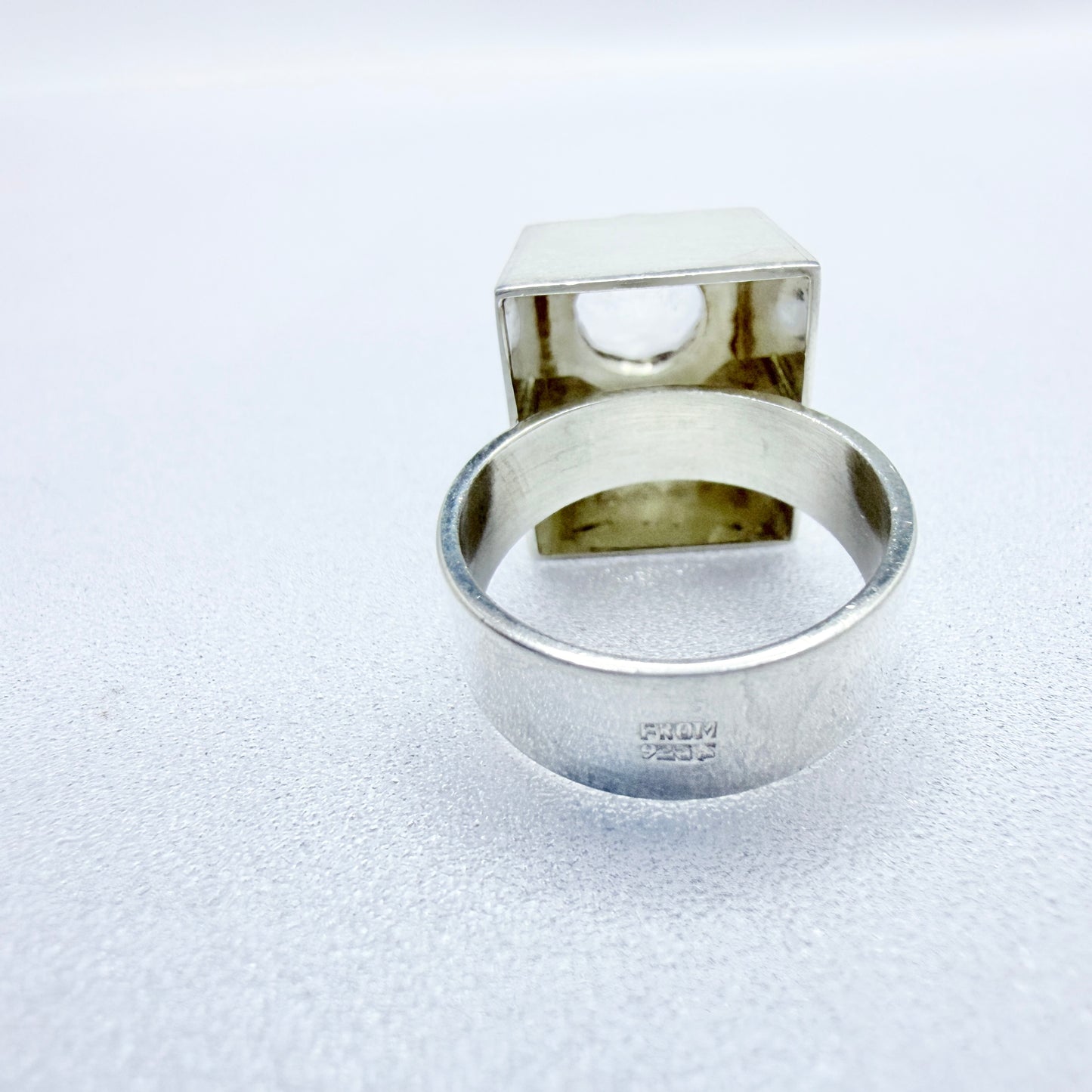 Niels Erik From. Denmark ca 1960. Sterling Silver Rock Crystal Ring.
