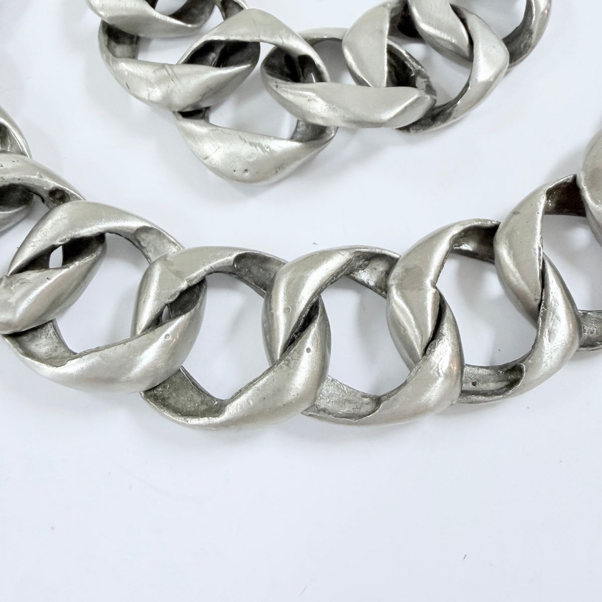 Sweden 1970s. Massive 260gram / 9.17oz Pewter Toggle Clasp Necklace and Bracelet.