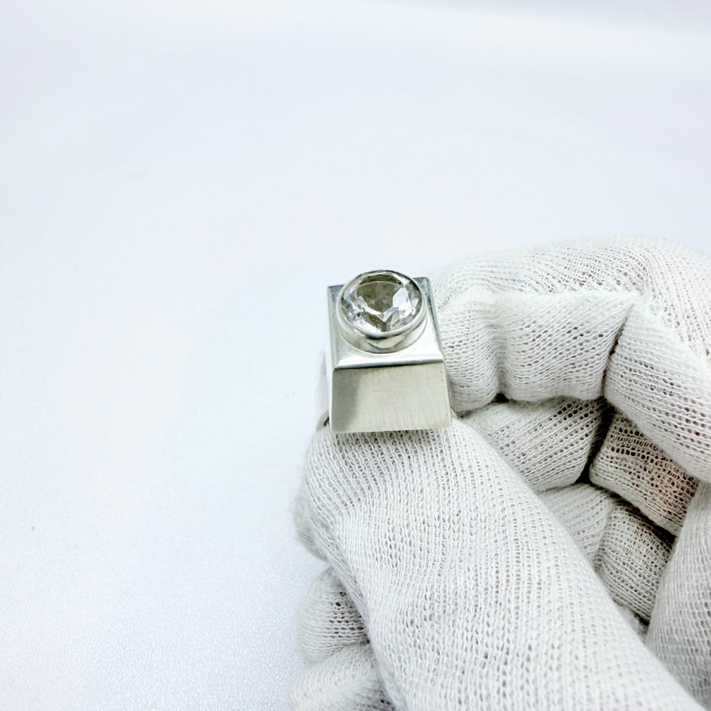 Niels Erik From. Denmark ca 1960. Sterling Silver Rock Crystal Ring.