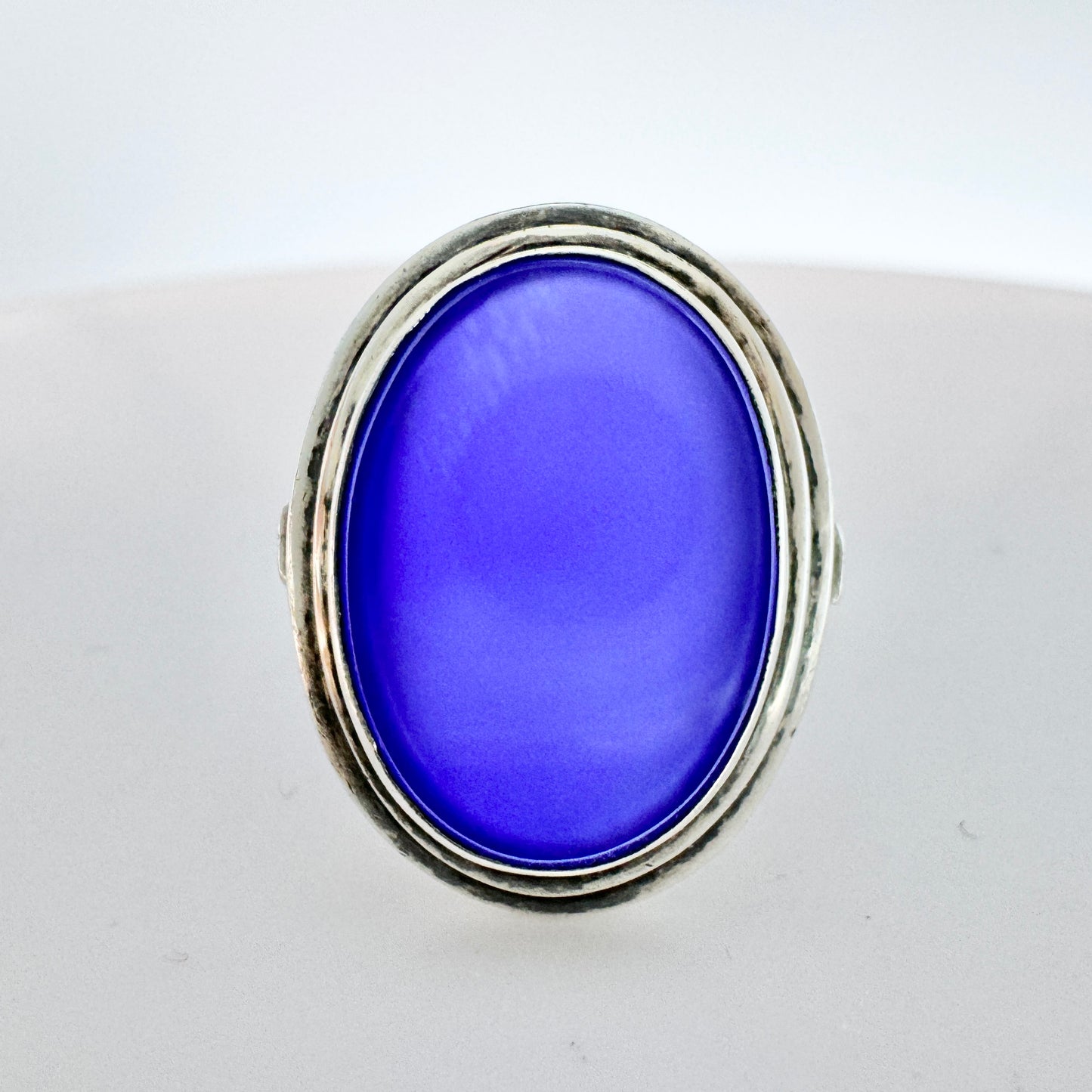 Sweden 1960s. Vintage 830 Silver Chalcedony Ring.