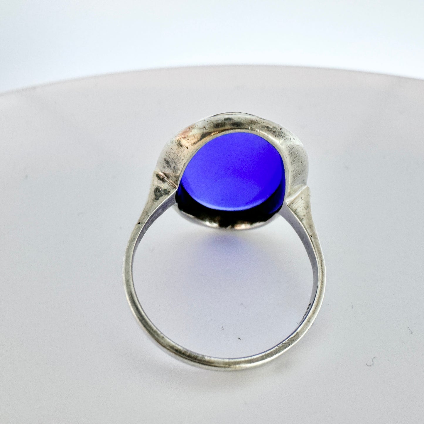 Sweden 1960s. Vintage 830 Silver Chalcedony Ring.