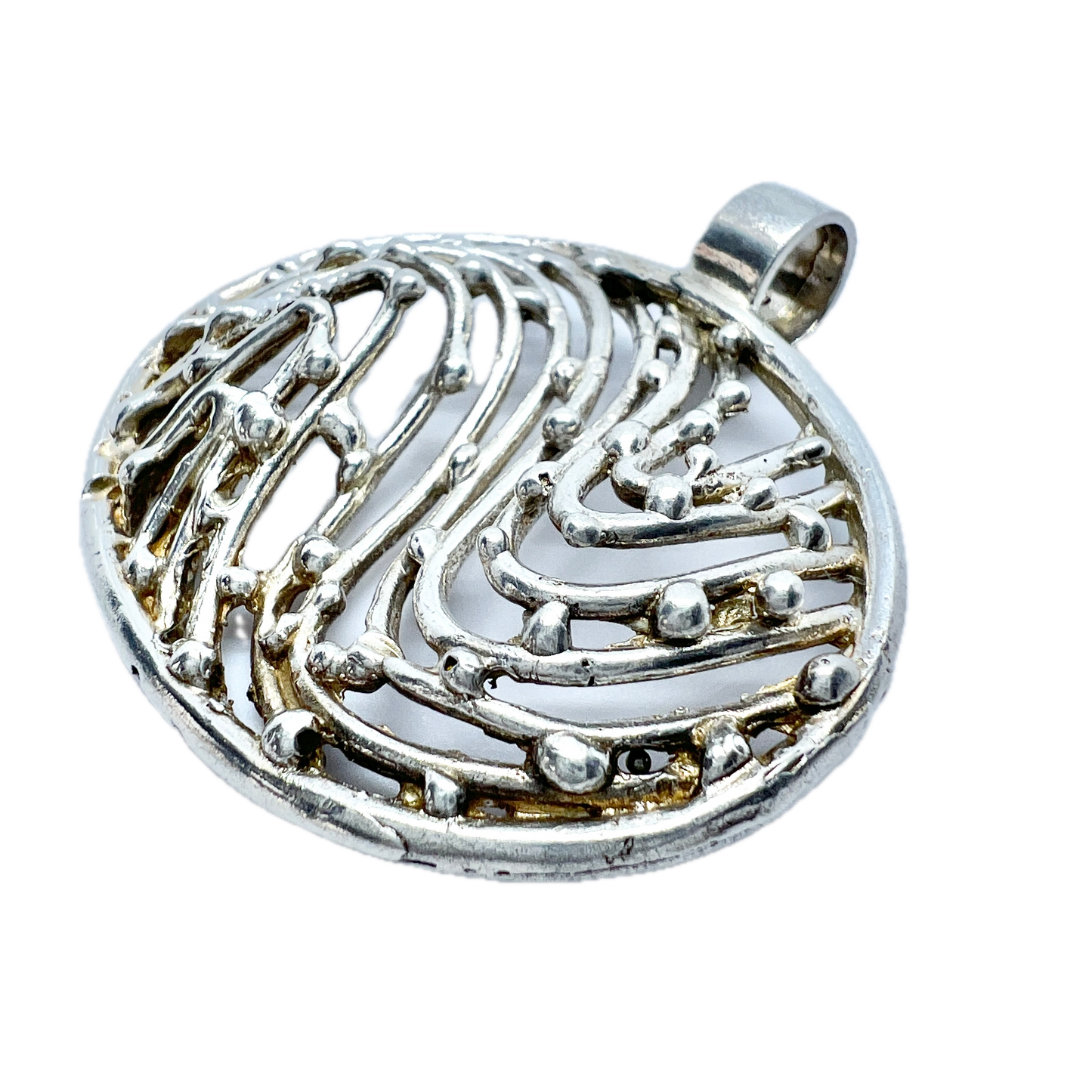 Etsuko Minowa, for Nordisk Kokusai, Sweden 1978. Vintage Sterling Silver pendant. Signed.