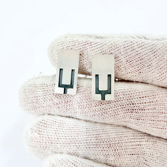 Niels Erik From, Denmark 1950-60s Vintage Sterling Silver Cufflinks.