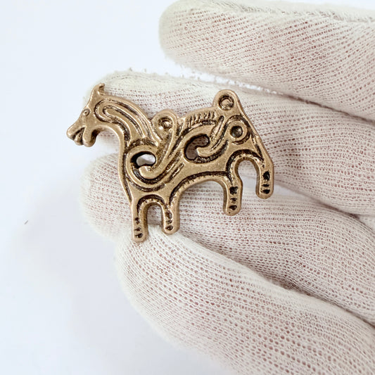Kalevala Koru, Finland. Vintage Bronze Horse Brooch.