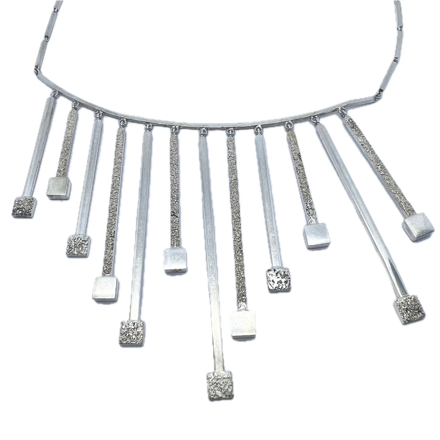 Alton, Sweden 1969. Vintage Modernist Sterling Silver Necklace.