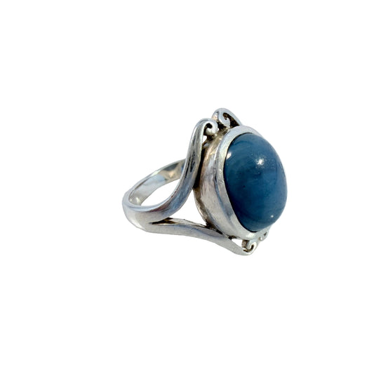 Vintage Sterling Silver Bergslagen-stone Ring.