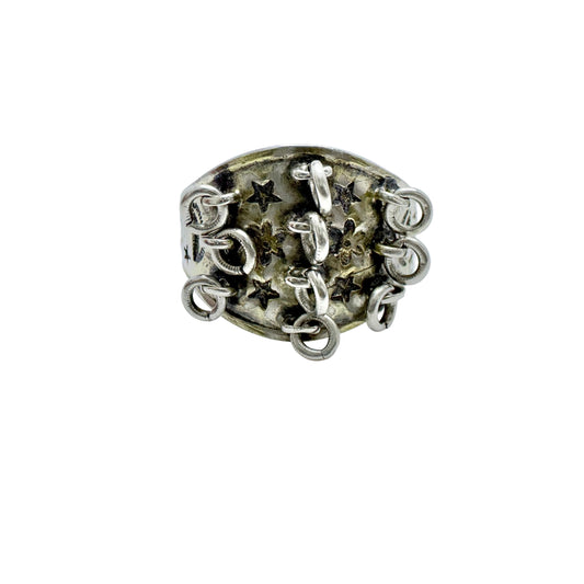 Sweden. Antique Sami Laplander Silver Wedding Band Ring