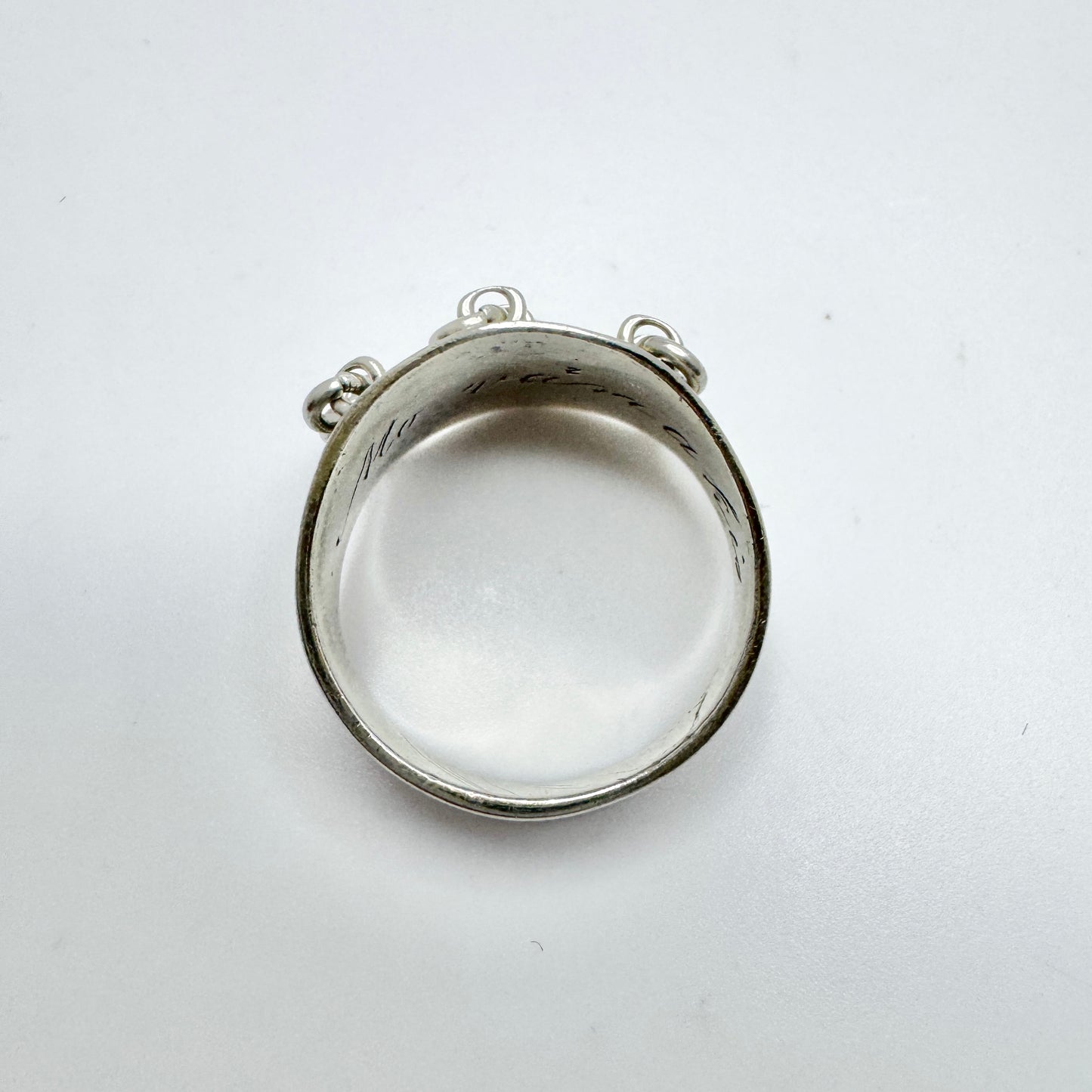 Sweden. Antique Sami Laplander Silver Wedding Band Ring