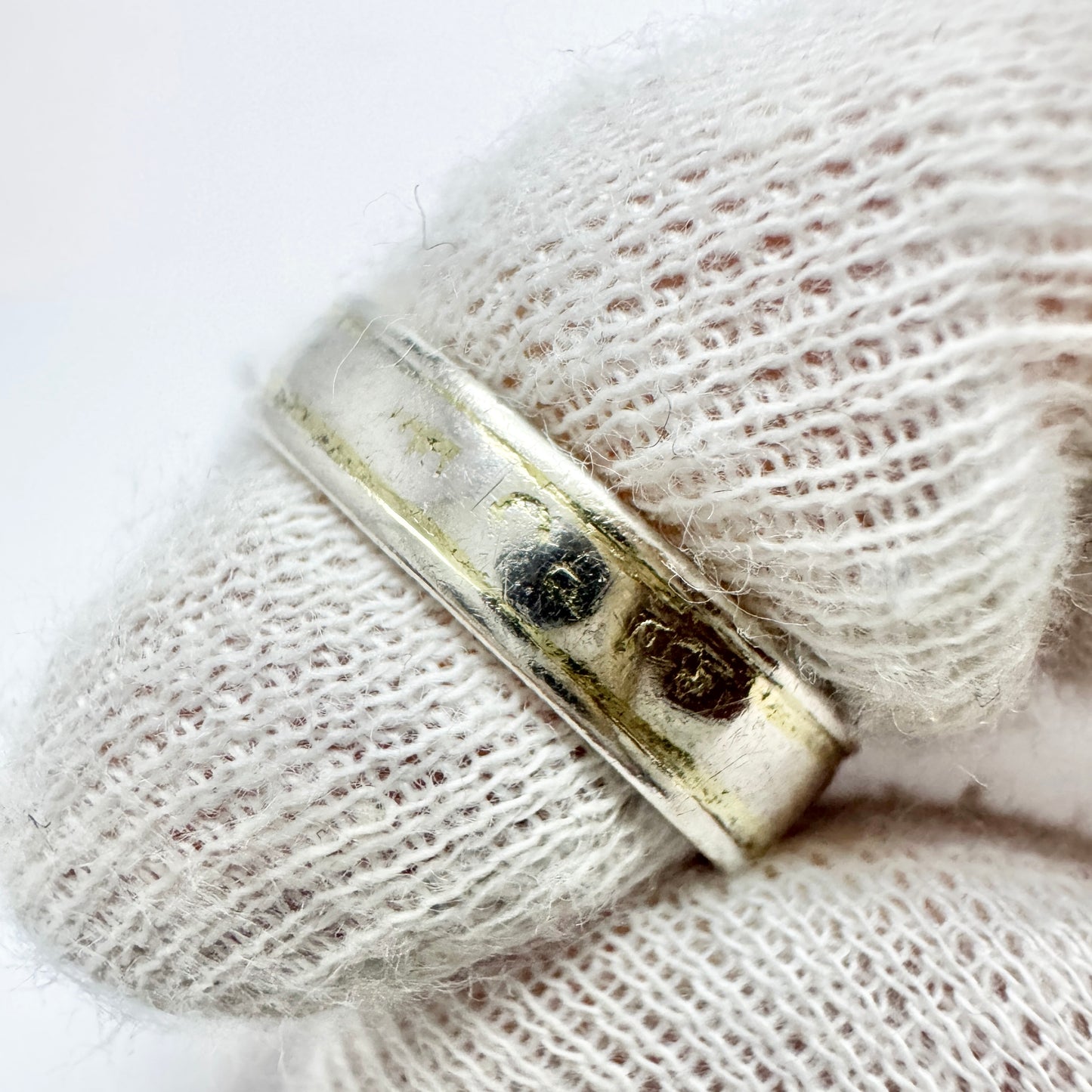 Sweden. Antique Sami Laplander Silver Wedding Band Ring