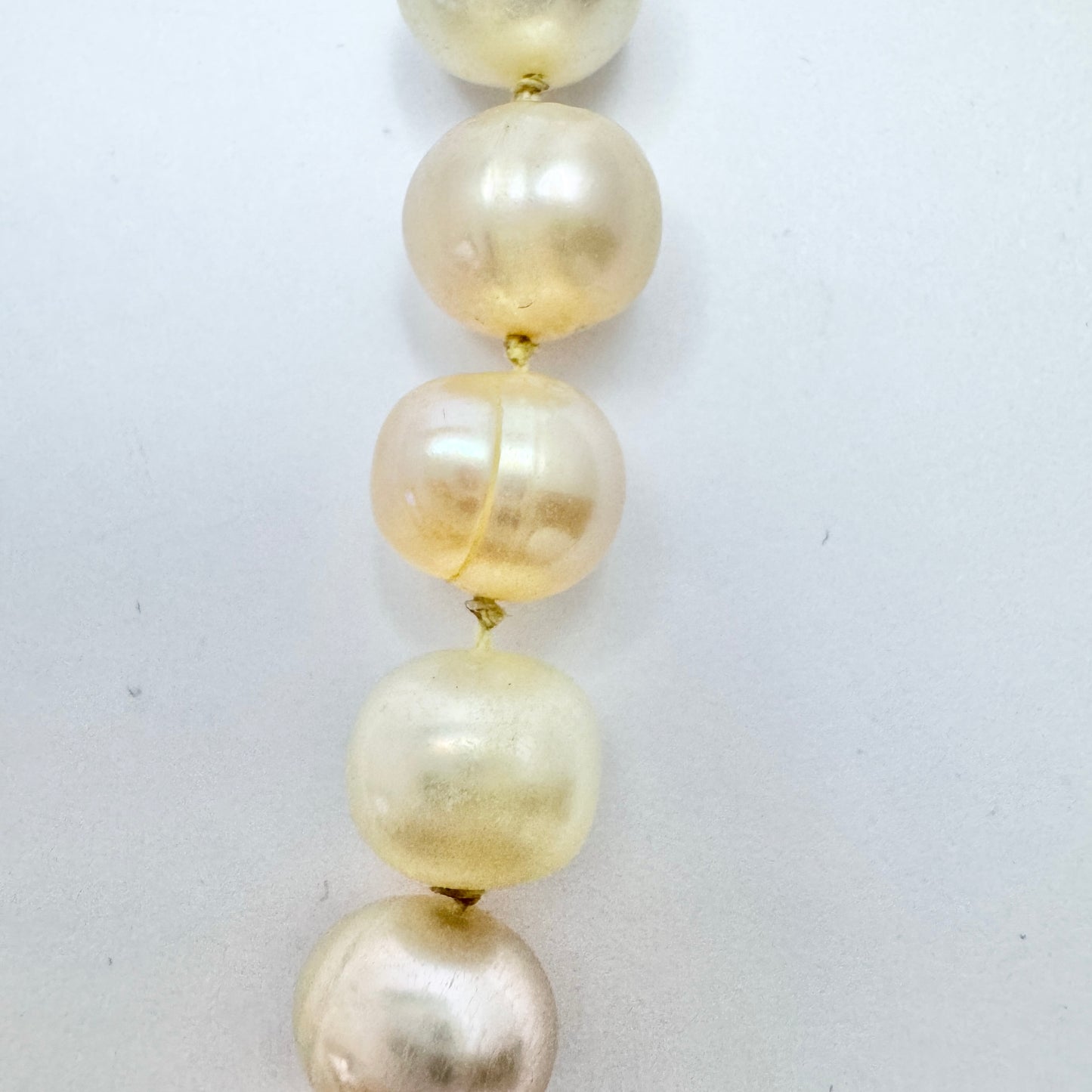 Vintage Sterling Silver Baroque Cultured Pearl Necklace.