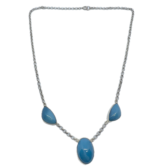 Sweden 1960-70s. Vintage Sterling Silver Bergslagen Stone Necklace.