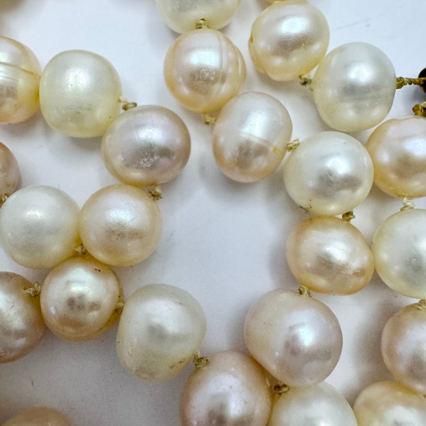 Vintage Sterling Silver Baroque Cultured Pearl Necklace.