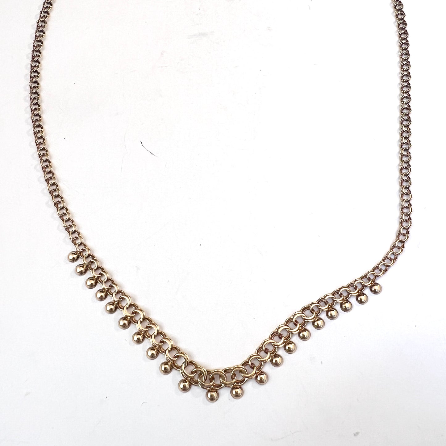 Finland year 1994. Vintage 14k Gold Bismarck Necklace.