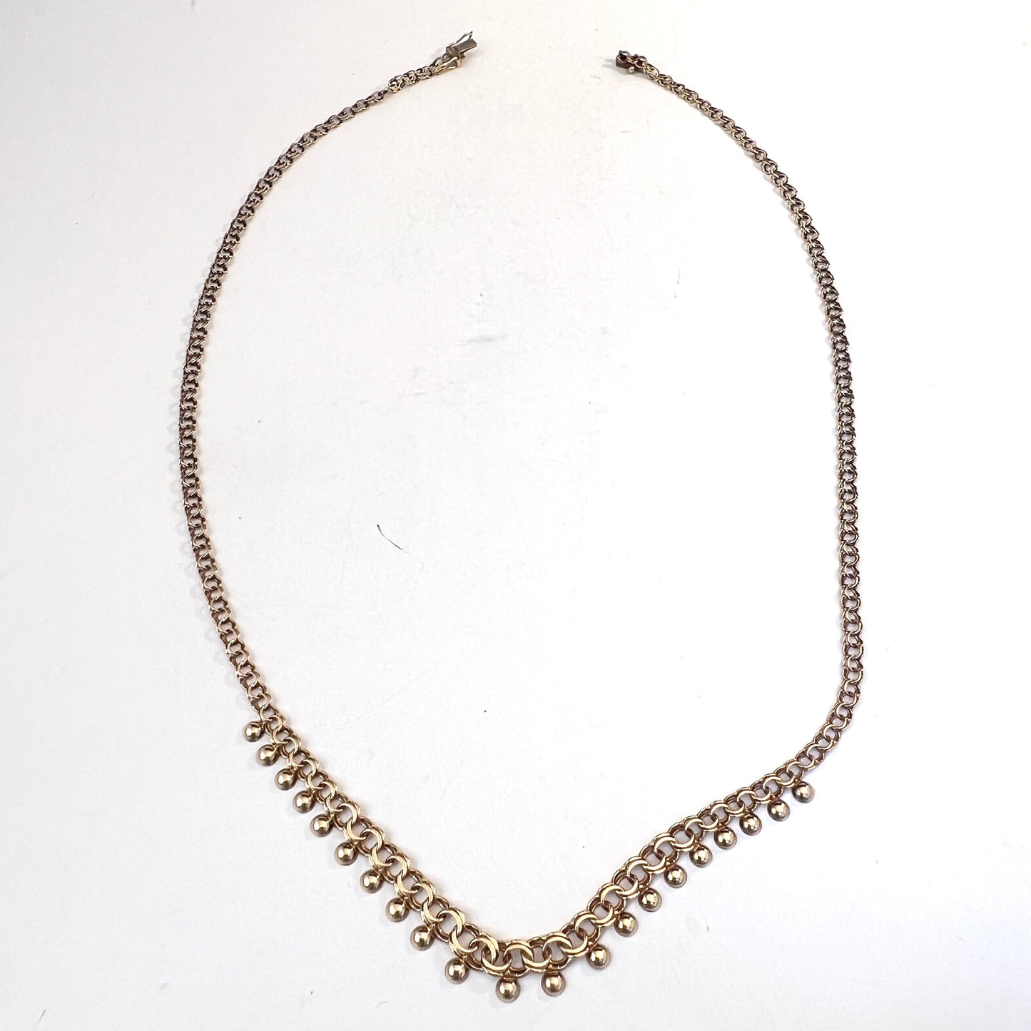 Finland year 1994. Vintage 14k Gold Bismarck Necklace.