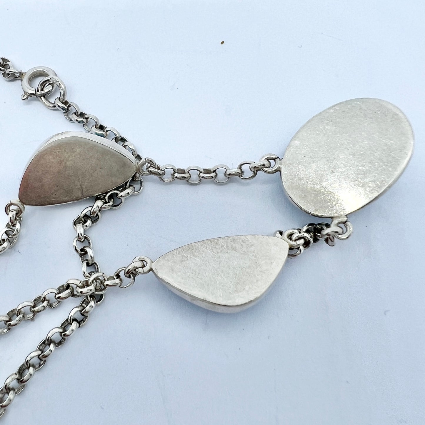 Sweden 1960-70s. Vintage Sterling Silver Bergslagen Stone Necklace.