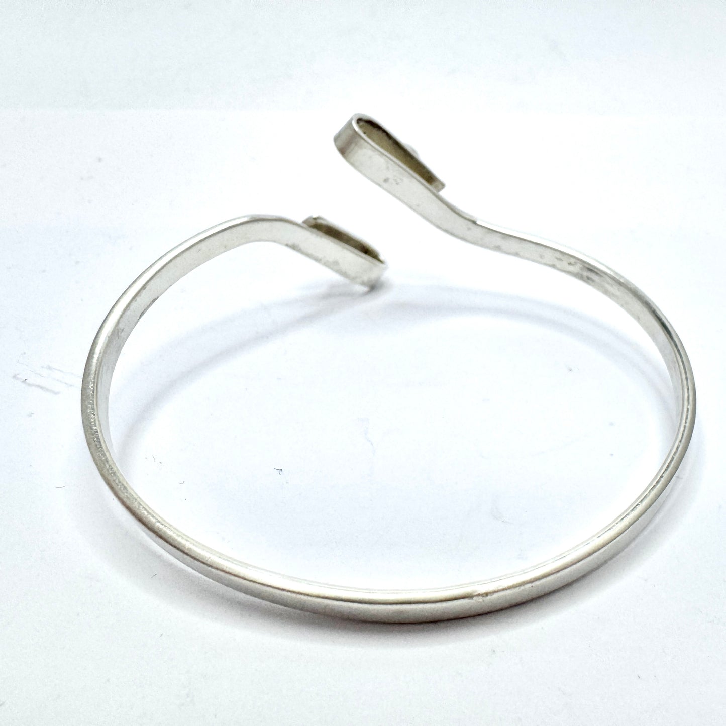 Ceson, Sweden 1961. Vintage Solid Silver Carnelian Bangle Bracelet.