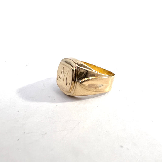 Vintage c 1950s. 14k Gold Female Signet Ring "M"