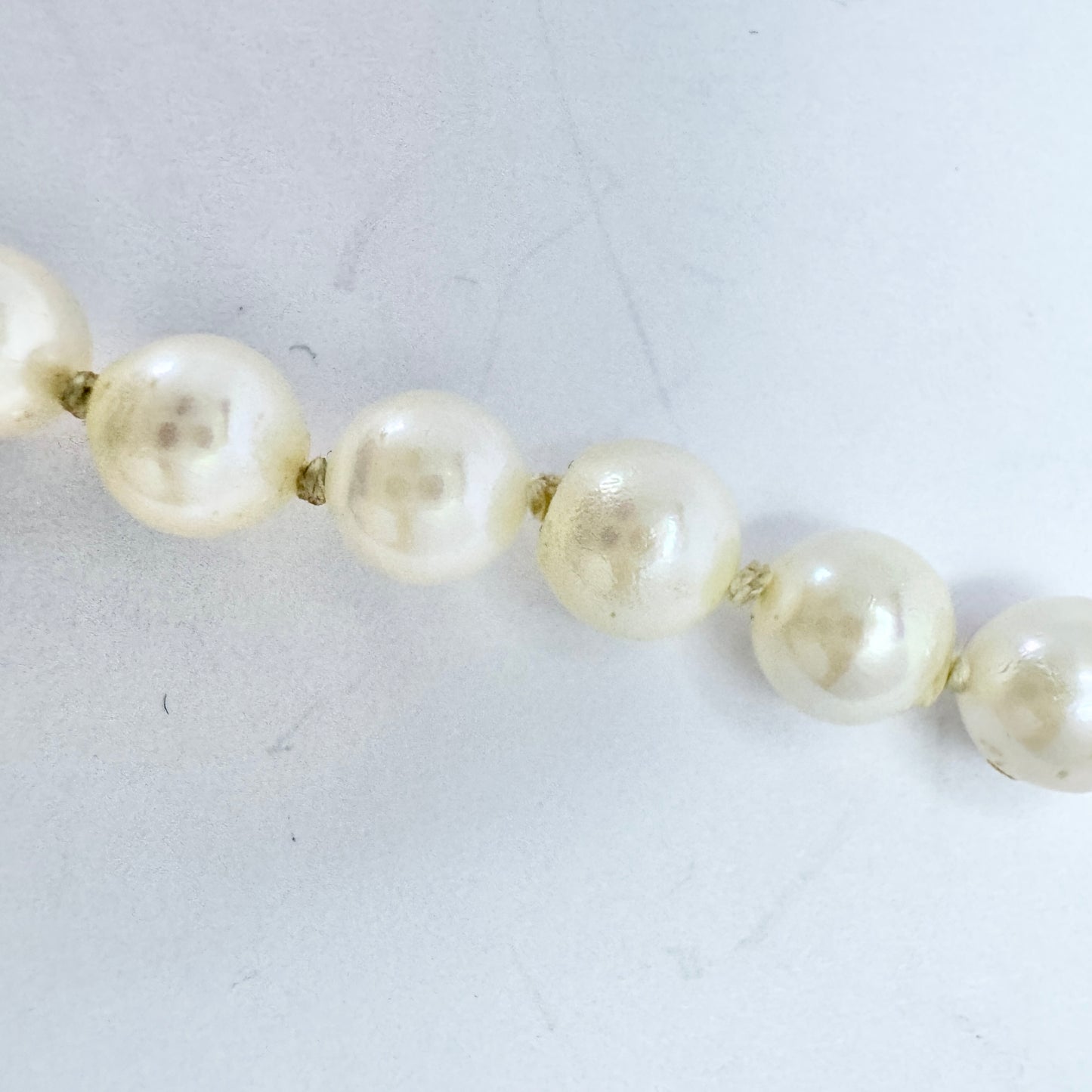 Vintage 1961. Mikimoto Pearl 18k Gold Diamond Clasp Necklace.