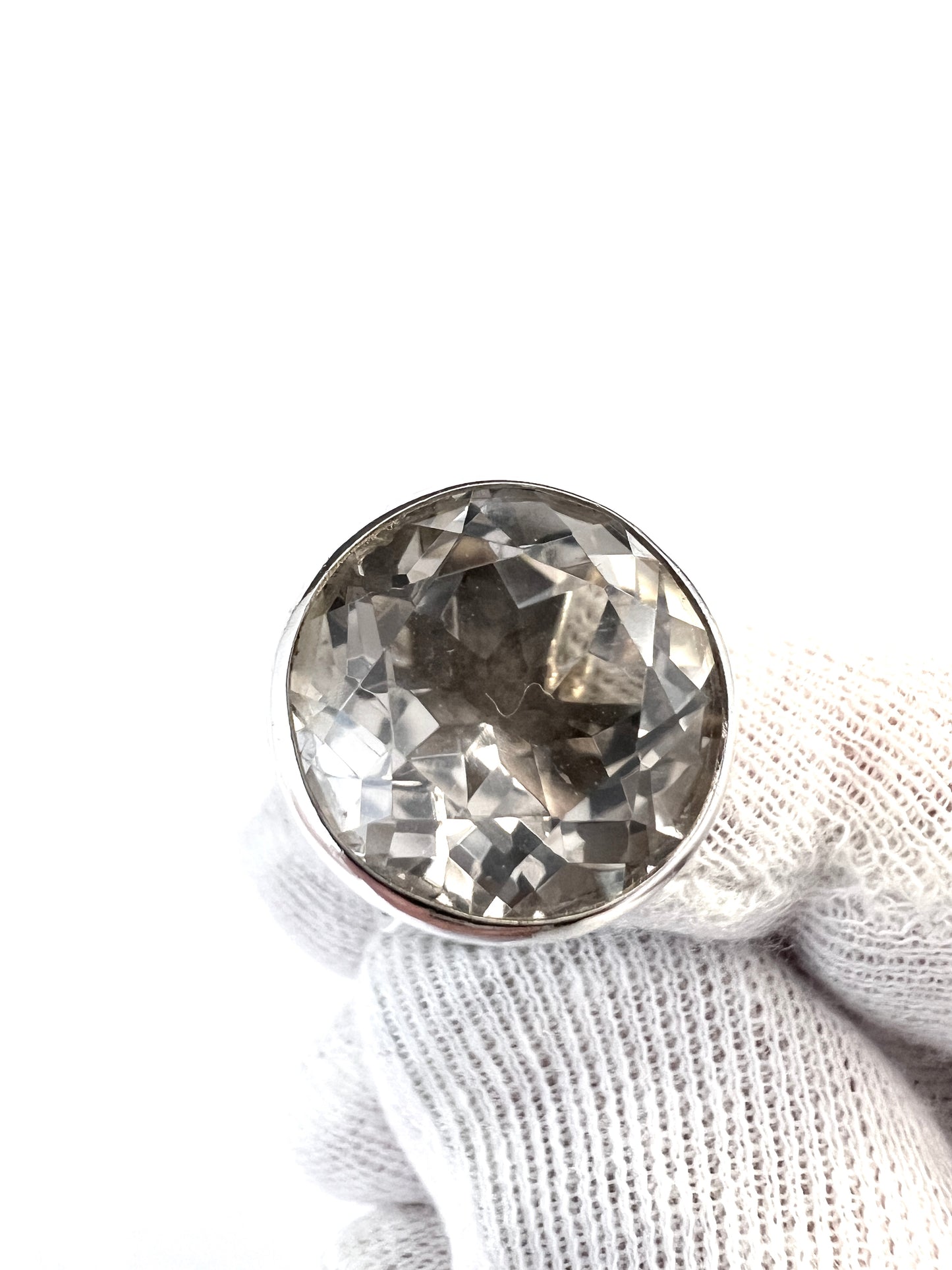 Hansen, Sweden 1965. Vintage Sterling Silver Rock Crystal Ring.