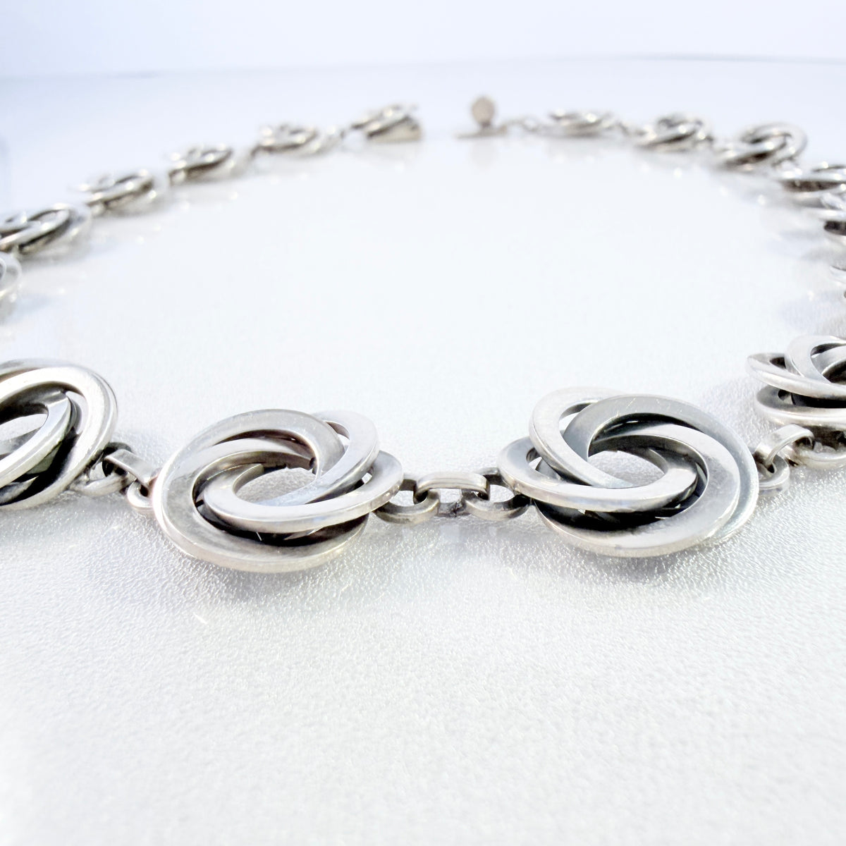 Hermann Ole Jacobsen, Denmark 1947-57. Chunky Vintage Sterling Silver Chain Necklace.