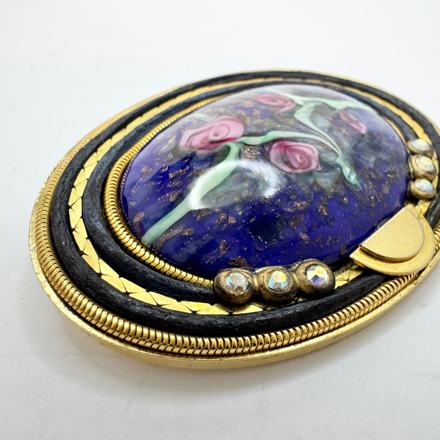 MARENA, West Germany. Vintage Costume Jewelry Brooch Pendant.