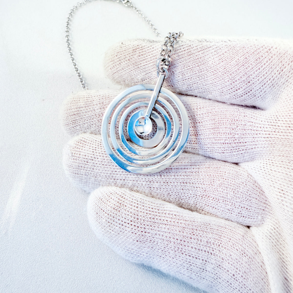 Tapio Wirkkala for Kultakeskus Finland Sterling Silver Moon Pendant Necklace