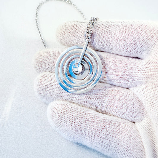 Tapio Wirkkala for Kultakeskus Finland Sterling Silver Moon Pendant Necklace