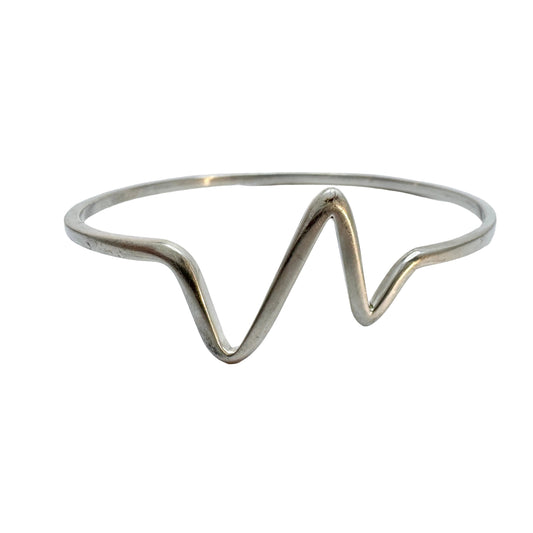 Atelje Guld-Bros, Sweden 1989. Vintage Sterling Silver Bangle Bracelet.