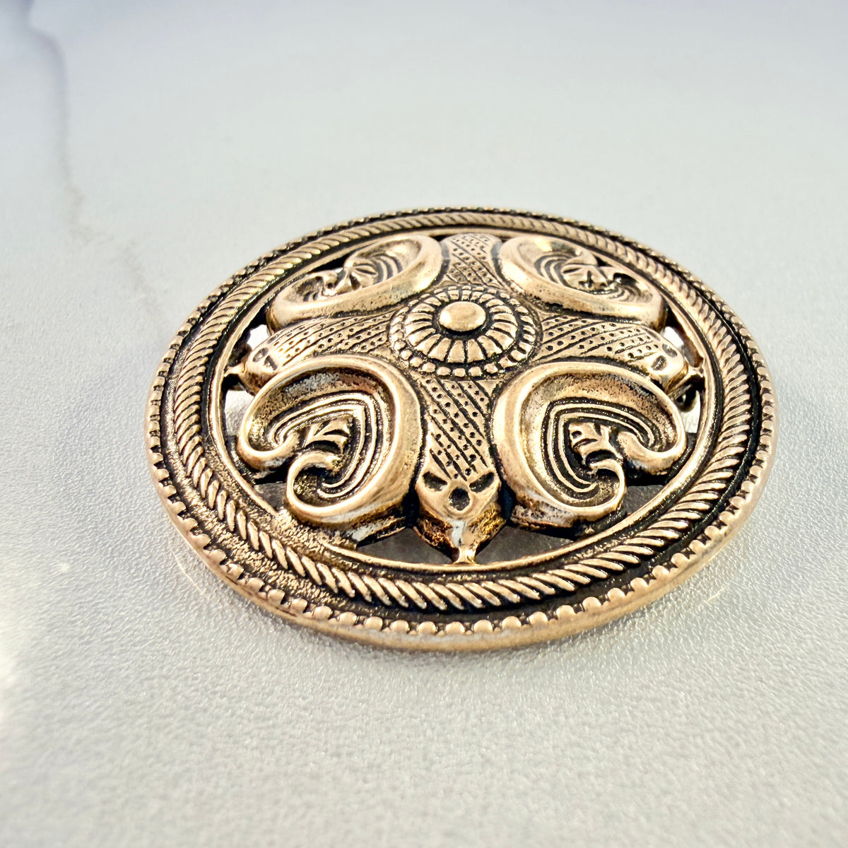 Kalevala Koru, Finland. Vintage Bronze Brooch. Design: Räisälän solik
