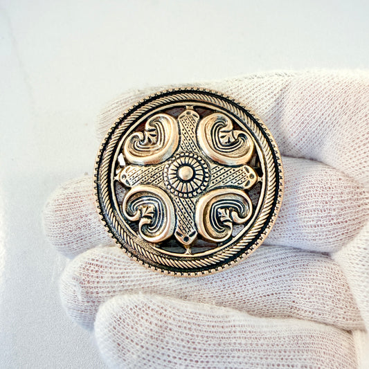 Kalevala Koru, Finland. Vintage Bronze Brooch. Design: Räisälän solik