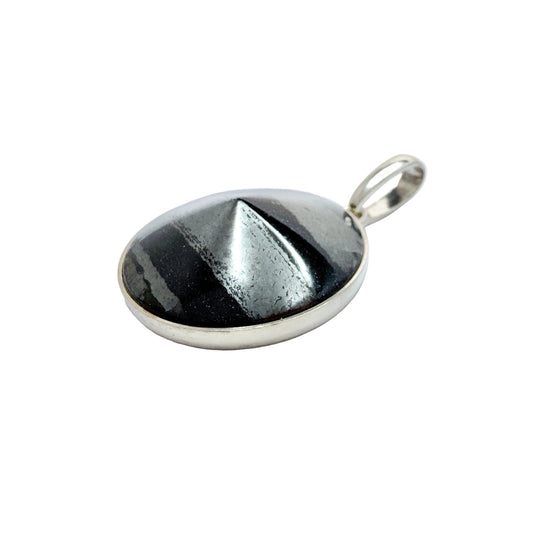 Stenlya, Sweden 1977. Vintage Sterling Silver Iron Ore Pendant.