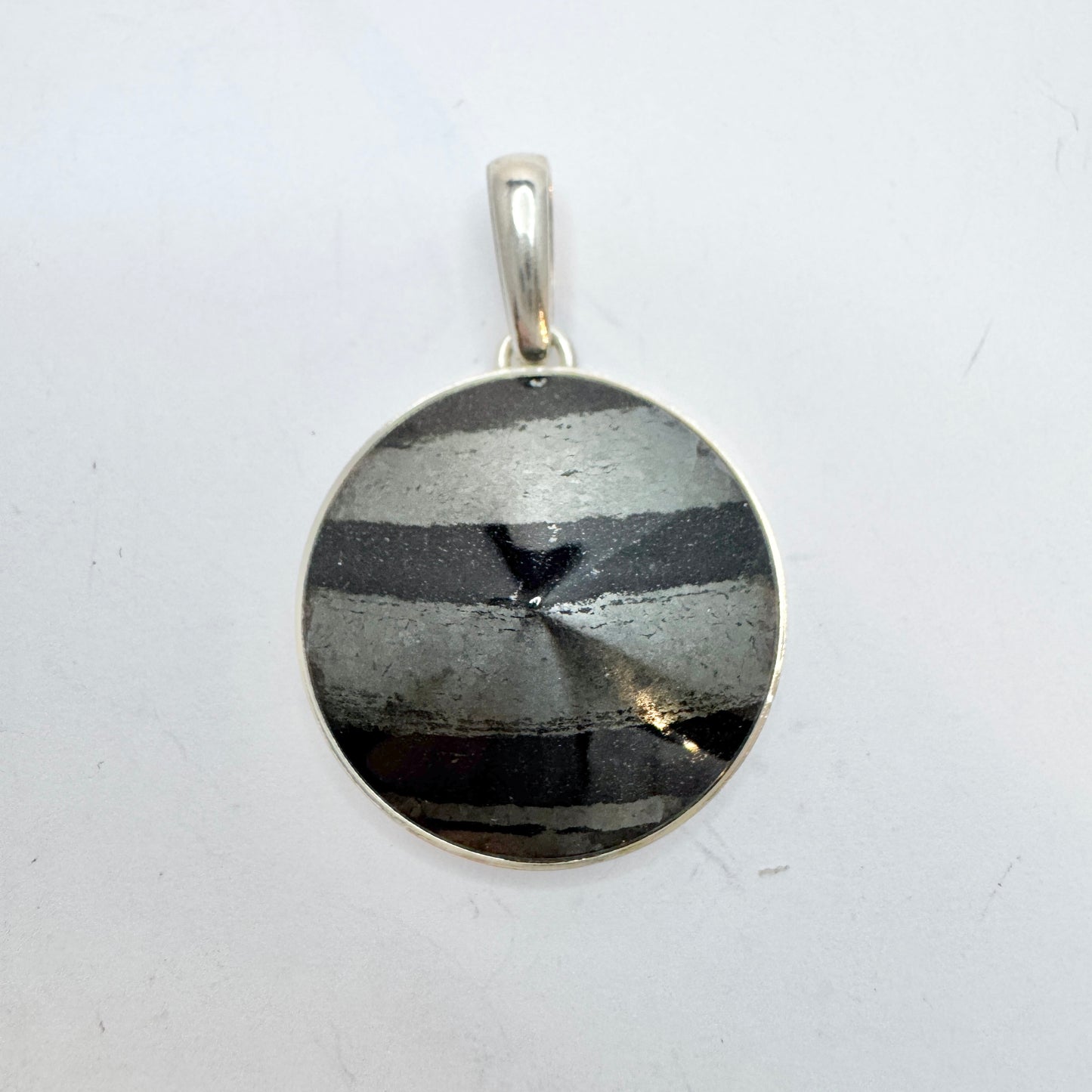 Stenlya, Sweden 1977. Vintage Sterling Silver Iron Ore Pendant.