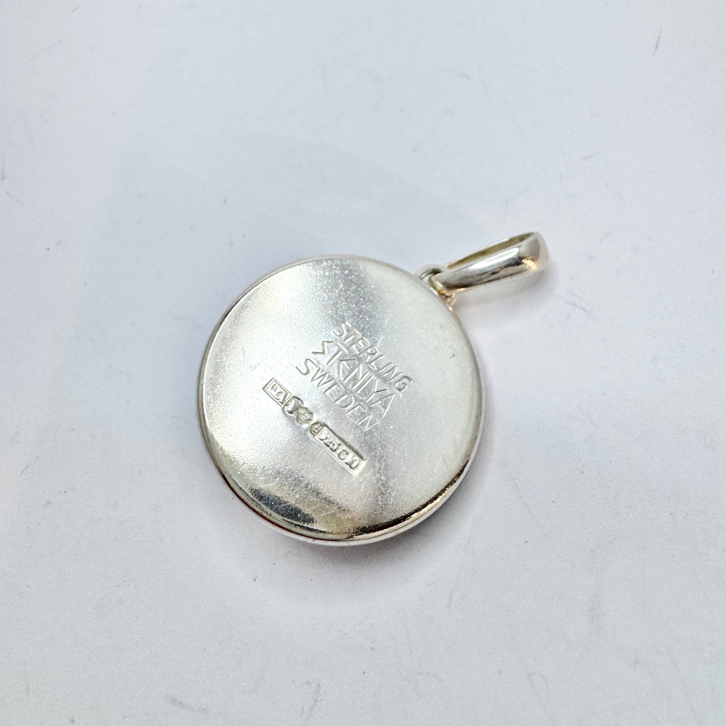 Stenlya, Sweden 1977. Vintage Sterling Silver Iron Ore Pendant.