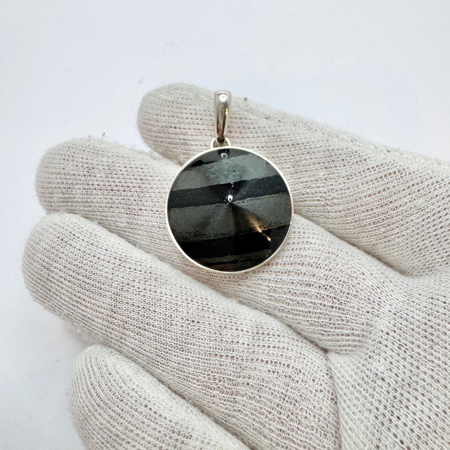Stenlya, Sweden 1977. Vintage Sterling Silver Iron Ore Pendant.