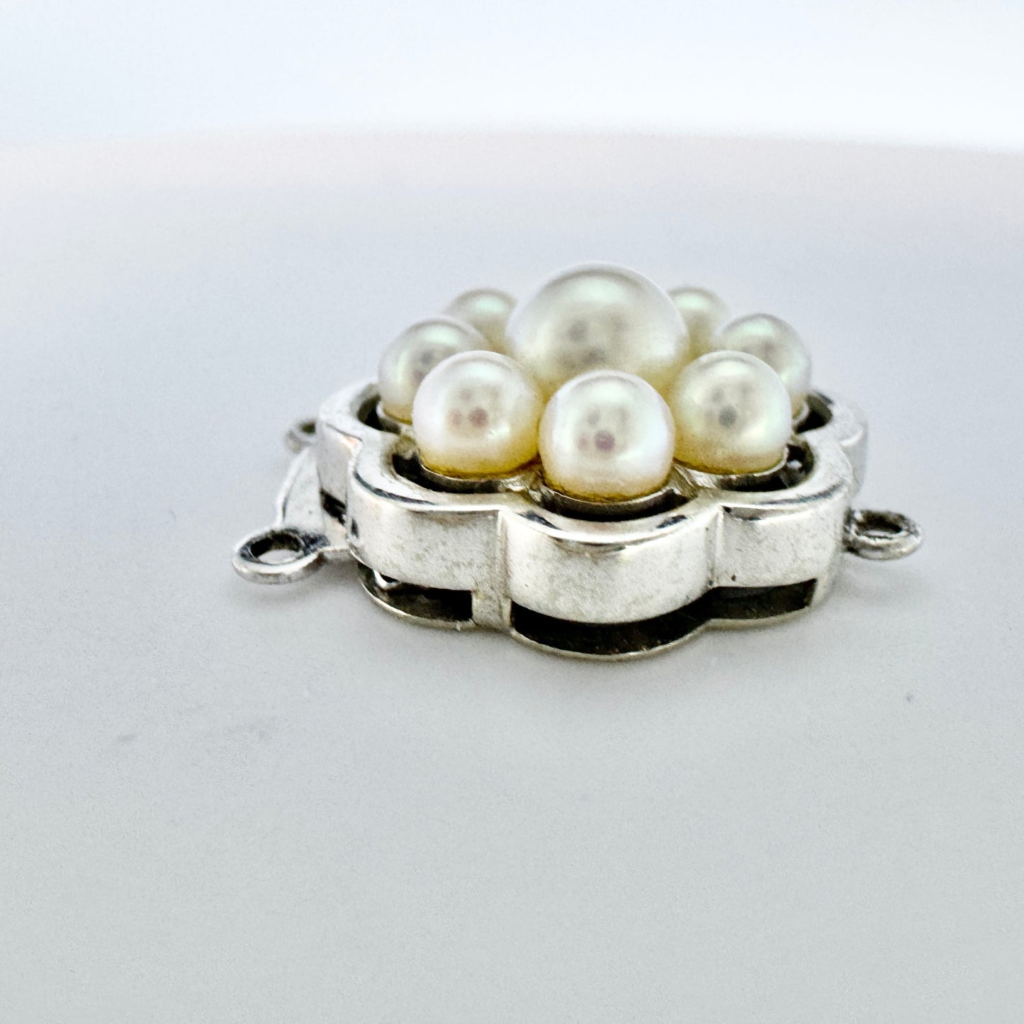 Sweden. Vintage 18k Gold Pearl 2-Strand Clasp.